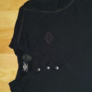 Harley Davidson Long Sleeve Biker T Shirt - Size Large